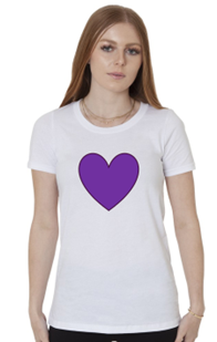 PURPLE HEART LADIES WHITE TEE
