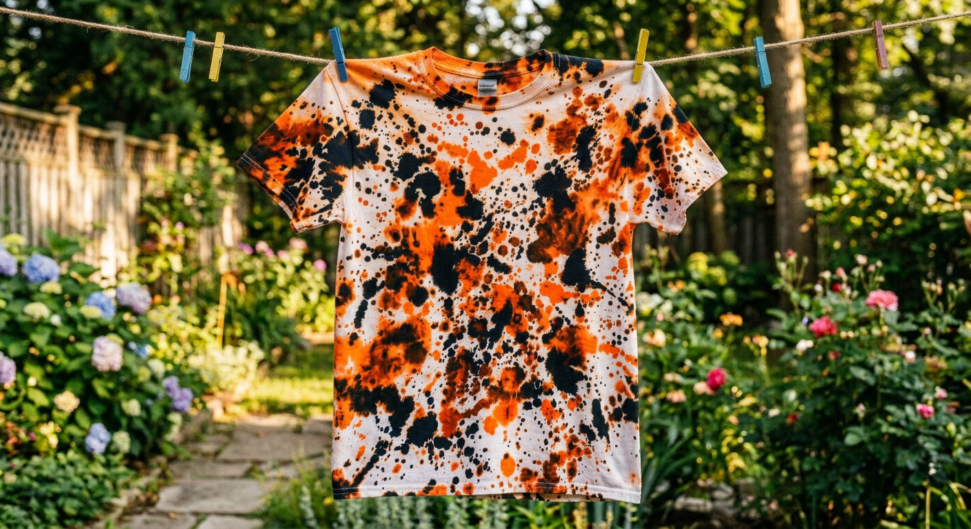 ORANGE/BLACK SPLATTER DYE